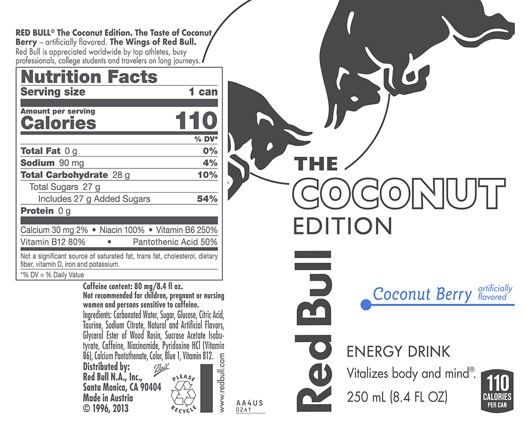 White Redbull 20oz Tumbler